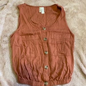 Orange cropped tank top